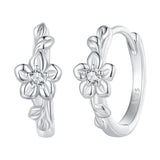 925 Sterling Silver Earrings with Zircon and Platinum Plating