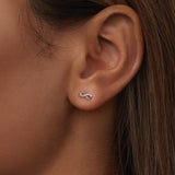 925 Sterling Silver & Moissanite Earrings 0.005ct for Women