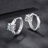 925 Sterling Silver Moissanite 0.50 Carat Earrings for Women