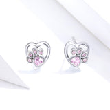 925 Sterling Silver Earrings with Pavé Setting CZ, 0.9cm for Women