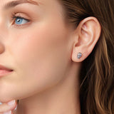 925 Sterling Silver Earrings with Oxidized Finish and CZ Stones