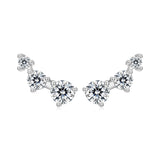 925 Sterling Silver Earrings with Pavé Setting CZ | Size 0.6*1.45cm for Women