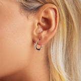 925 Sterling Silver Earrings 14*3mm with 11mm Inner Diameter for Women