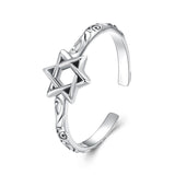 925 Sterling Silver Oxidized Silver 0.8cm Pendant Rings for Women