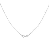 925 Sterling Silver + Plated White Gold Necklace 40cm for Women