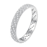 925 Sterling Silver Ring with Pavé Setting CZ for Women Size 6.0