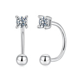 925 Sterling Silver Moissanite 0.1ct Earrings 1.3cm for Women