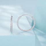 925 Sterling Silver Earrings Hoops 2.5 cm for Women