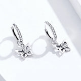 S925 Oxidized Silver Pavé Setting CZ Earrings for Women