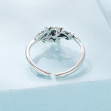 925 Sterling Silver Oxidized Adjustable Ring for Women