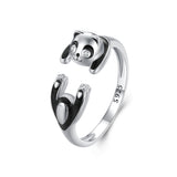 925 Sterling Silver Enamel Process Pavé Setting CZ Ring for Women