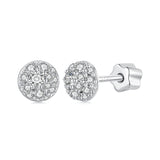 925 Sterling Silver White Gold Plated Moissanite Earrings Size 10mm for Women