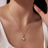 925 Sterling Silver 1 Carat Moissanite Necklace with White Gold Plating - 40+5cm Length for Women