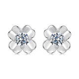 925 Sterling Silver Moissanite Earrings 0.6cm for Women