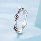 925 Sterling Silver Ring with Pavé Setting CZ, Size 6.0