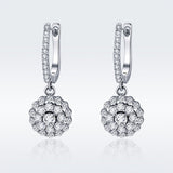 925 Sterling Silver Plated Platinum Pavé Setting CZ Earrings