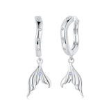 925 Sterling Silver Earrings with Nano Opal Stone and CZ in White Gold Finish