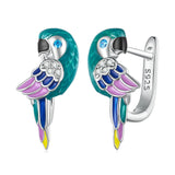 925 Sterling Silver Enamel Crafted Earrings for Women - 16x9mm