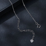 925 Sterling Silver 1 Carat Moissanite Necklace with Pavé Setting, 400 mm Length for Women