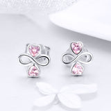 925 Sterling Silver Platinum Plated Pavé Setting CZ Earrings