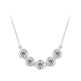 925 Sterling Silver 4mm Moissanite Plated Platinum Necklace for Women
