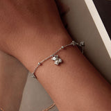 925 Sterling Silver Bracelet with Pavé Setting CZ, 150+60mm Length for Women