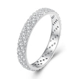 925 Sterling Silver Ring with Pavé Setting CZ for Women Size 6.0