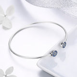 925 Sterling Silver Bracelet with Outer Diameter 6cm and Wall Thickness 0.2cm for Women