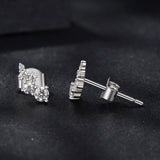 925 Sterling Silver Moissanite Earrings with White Gold Plating for Women