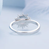925 Sterling Silver Translucent Opal Platinum Plated Ring