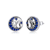 925 Sterling Silver Oxidized CZ Pavé Earrings