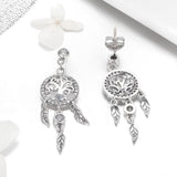 925 Sterling Silver Oxidized Pavé Setting CZ Earrings