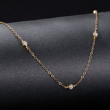 925 Sterling Silver White Gold Plated Adjustable Moissanite Necklace for Women