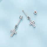 925 Sterling Silver White Gold Plated Pavé Setting CZ Earrings for Women