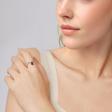 925 Sterling Silver Ring with Transparent Glass - Stylish E | 0.2cm Width for Women
