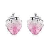 925 Sterling Silver White Gold Plated Enamel Earrings