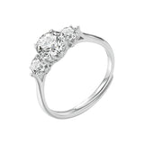 925 Sterling Silver Moissanite 6.5mm 1ct Ring, Size E for Women