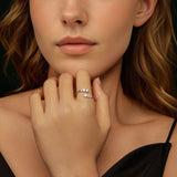 925 Sterling Silver Moissanite Ring for Women - Size E - Plated White Gold