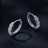 925 Sterling Silver Moissanite 0.1 Carat Platinum Plated Earrings for Women