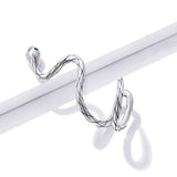 925 Sterling Silver Oxidized 2.5x1.9 cm Pavé Setting CZ Earrings for Women