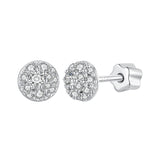 925 Sterling Silver White Gold Plated Moissanite Earrings Size 10mm for Women