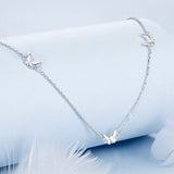 925 Sterling Silver Adjustable Necklace with White Gold Plating