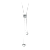 925 Sterling Silver 5mm Moissanite Necklace with Pavé Setting in White Gold, 450mm Length for Women
