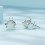 925 Sterling Silver Luminous Stone Earrings