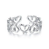 925 Sterling Silver and White Gold Plated Ring for Women