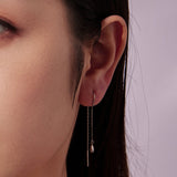 925 Sterling Silver Plated White Gold Water Droplet Earrings for Women