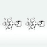 925 Sterling Silver Earrings with Pavé Setting and Oxidized Finish