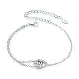 925 Sterling Silver Moissanite Bracelet with Pavé Setting 15+6cm for Women