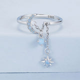 925 Sterling Silver Nano Opal Stone Ring for Women