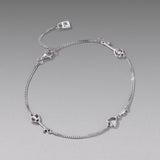 925 Sterling Silver White Gold Plated 21cm Pavé CZ Bracelet for Women